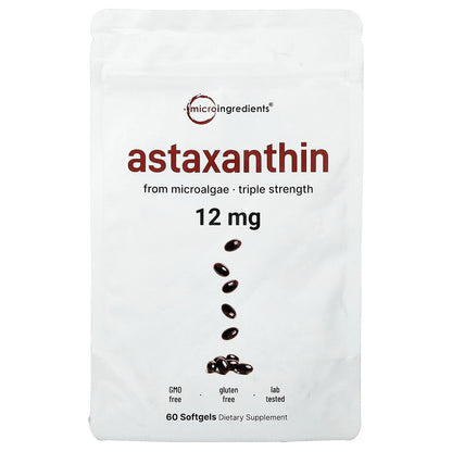 Micro Ingredients, Astaxanthin, 12 mg, 60 Softgels
