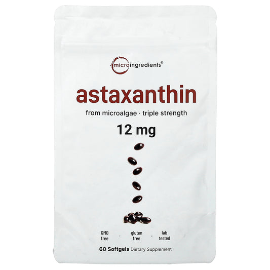 Micro Ingredients, Astaxanthin, 12 mg, 60 Softgels