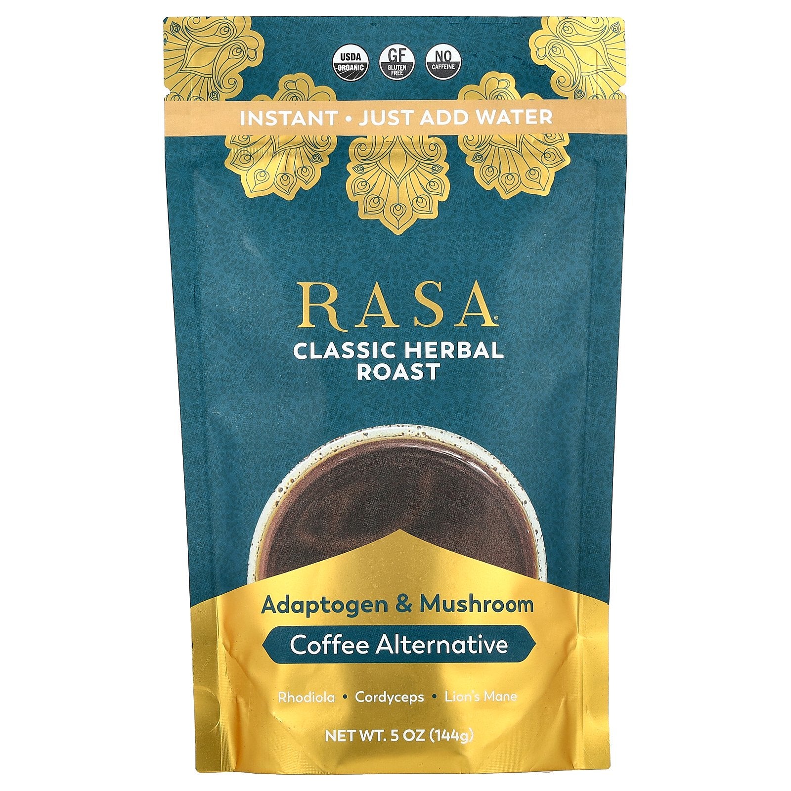 Rasa, Adaptogen & Mushroom Coffee Alternative, Instant, Classic Herbal Roast, 5 oz (144 g)