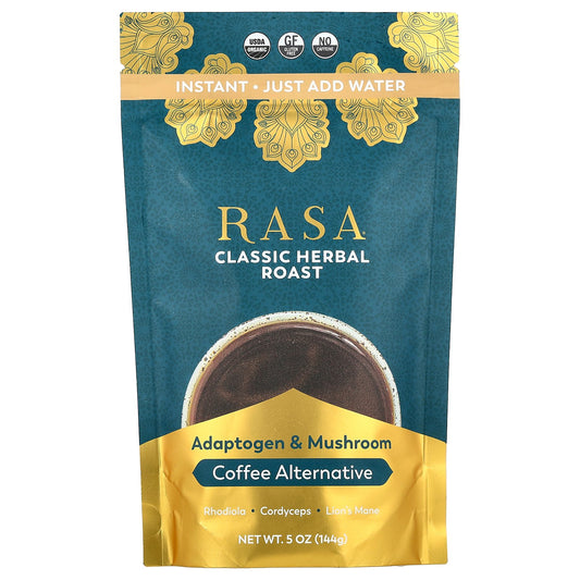 Rasa, Adaptogen & Mushroom Coffee Alternative, Instant, Classic Herbal Roast, 5 oz (144 g)