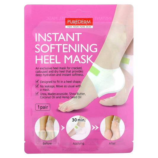 Purederm, Instant Softening Heel Beauty Mask , 1 Pair, 0.63 oz (18 g)