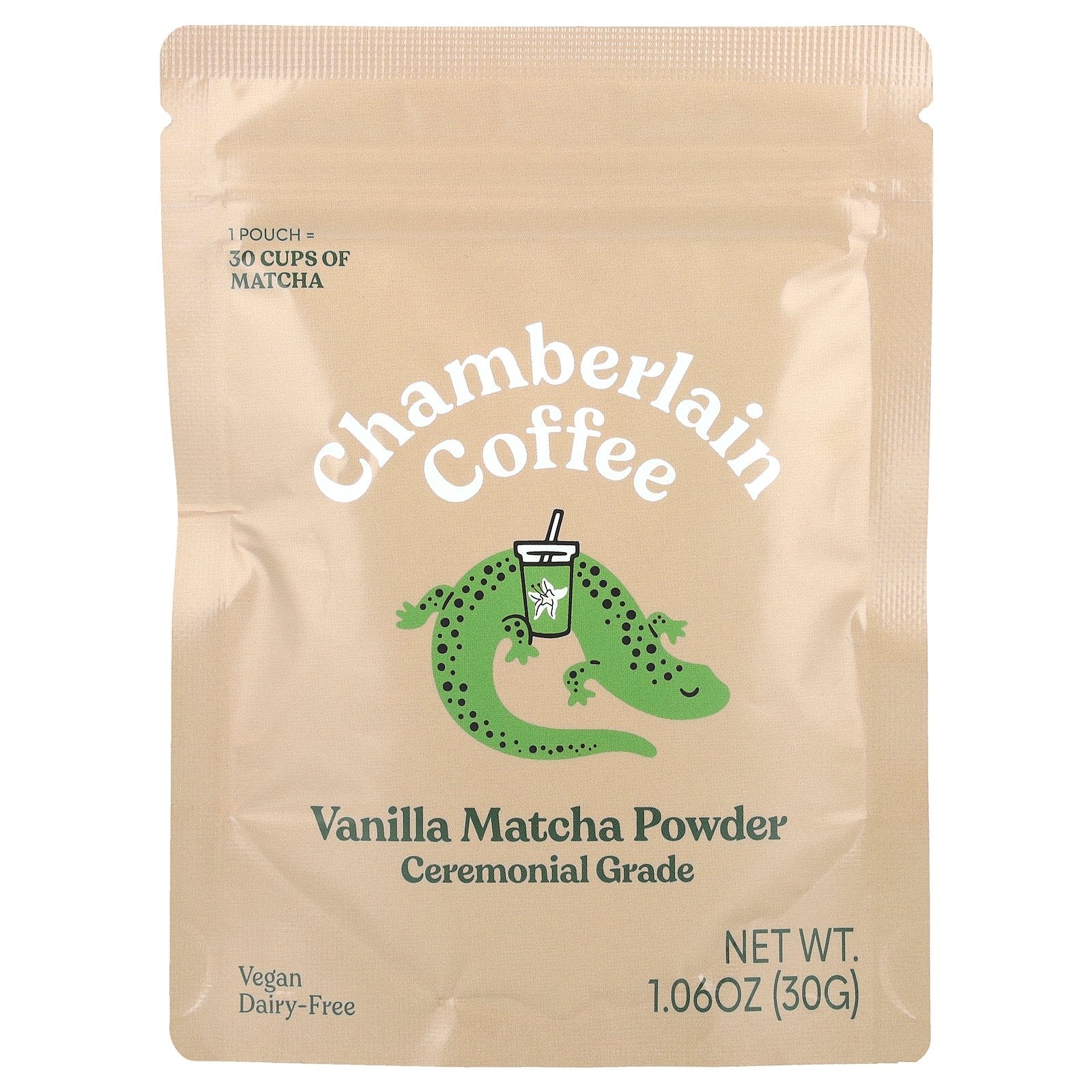 Chamberlain Coffee, Vanilla Matcha Powder, Ceremonial Grade, 1.06 oz (30 g)