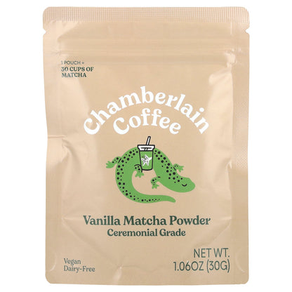 Chamberlain Coffee, Vanilla Matcha Powder, Ceremonial Grade, 1.06 oz (30 g)