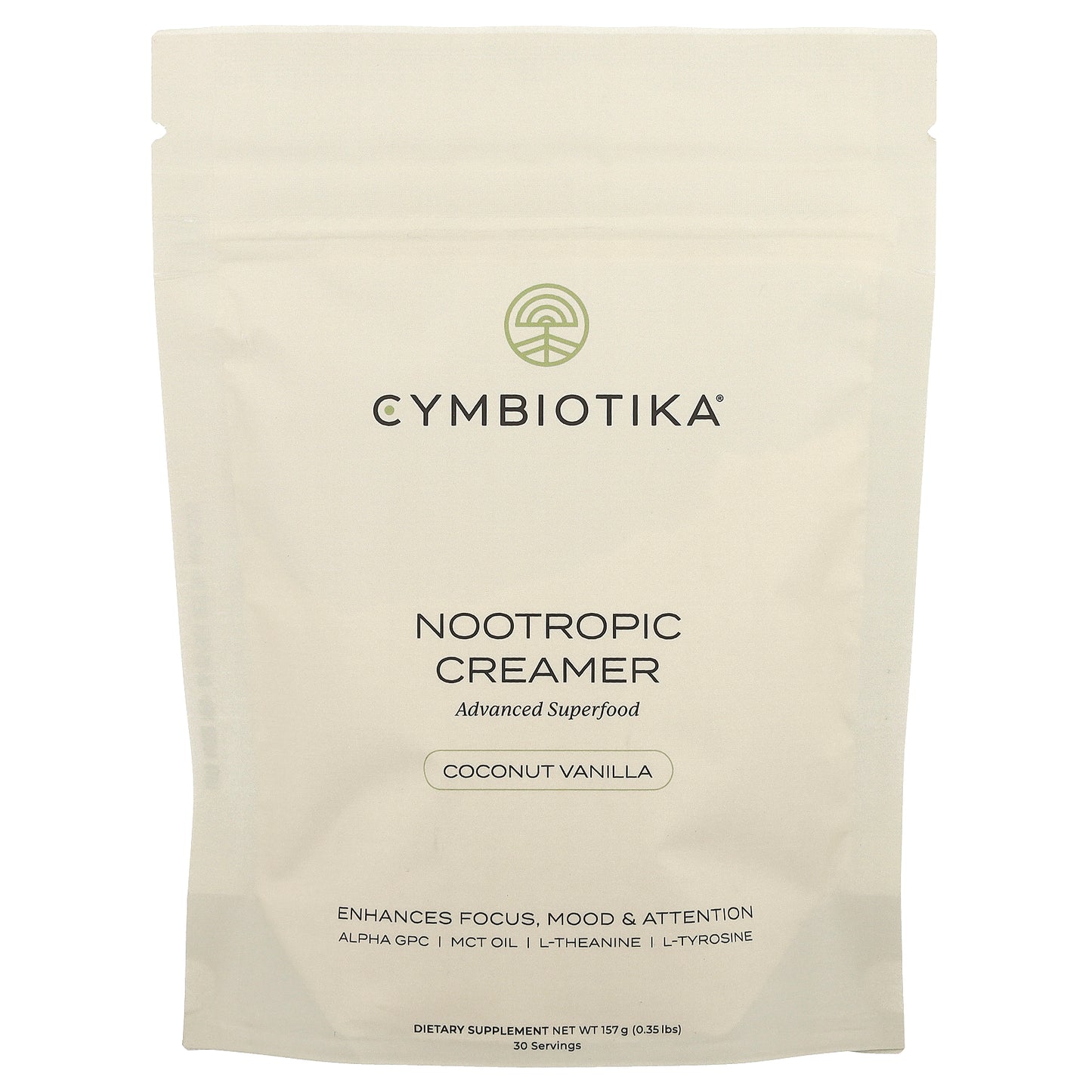 Cymbiotika, Nootropic Creamer, Coconut Vanilla, 0.35 lbs (157 g)