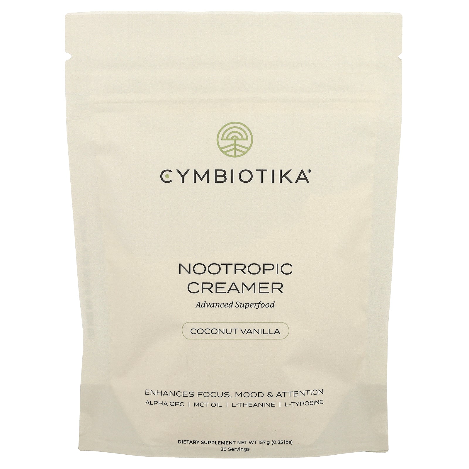 Cymbiotika, Nootropic Creamer, Coconut Vanilla, 0.35 lbs (157 g)