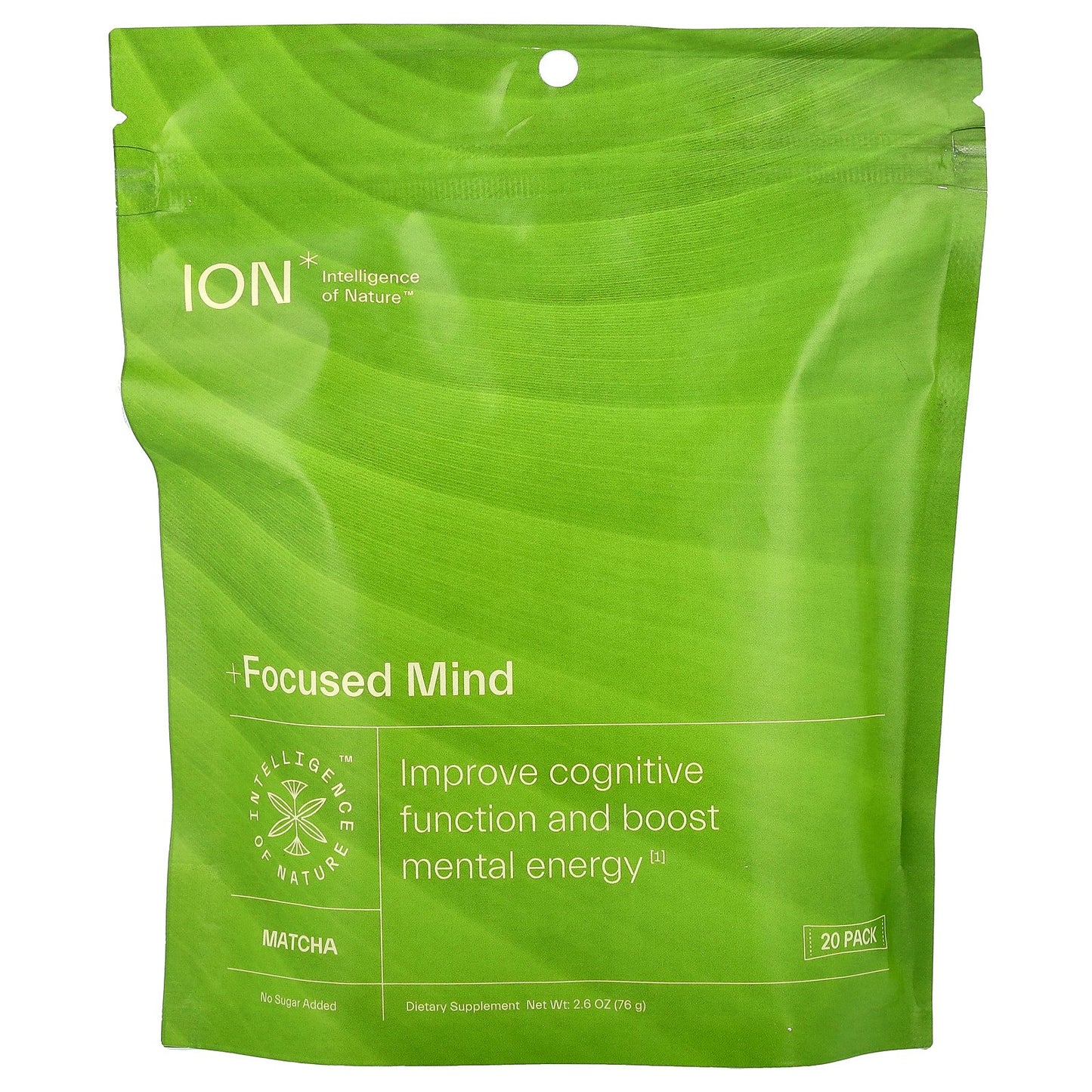 ION Intelligence of Nature, Focused Mind, Matcha, 20 Pack, 0.13 oz (3.8 g) Each
