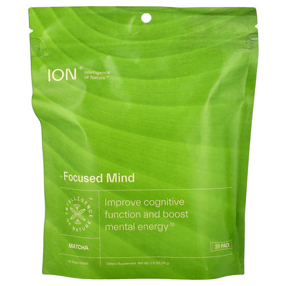 ION Intelligence of Nature, Focused Mind, Matcha, 20 Pack, 0.13 oz (3.8 g) Each