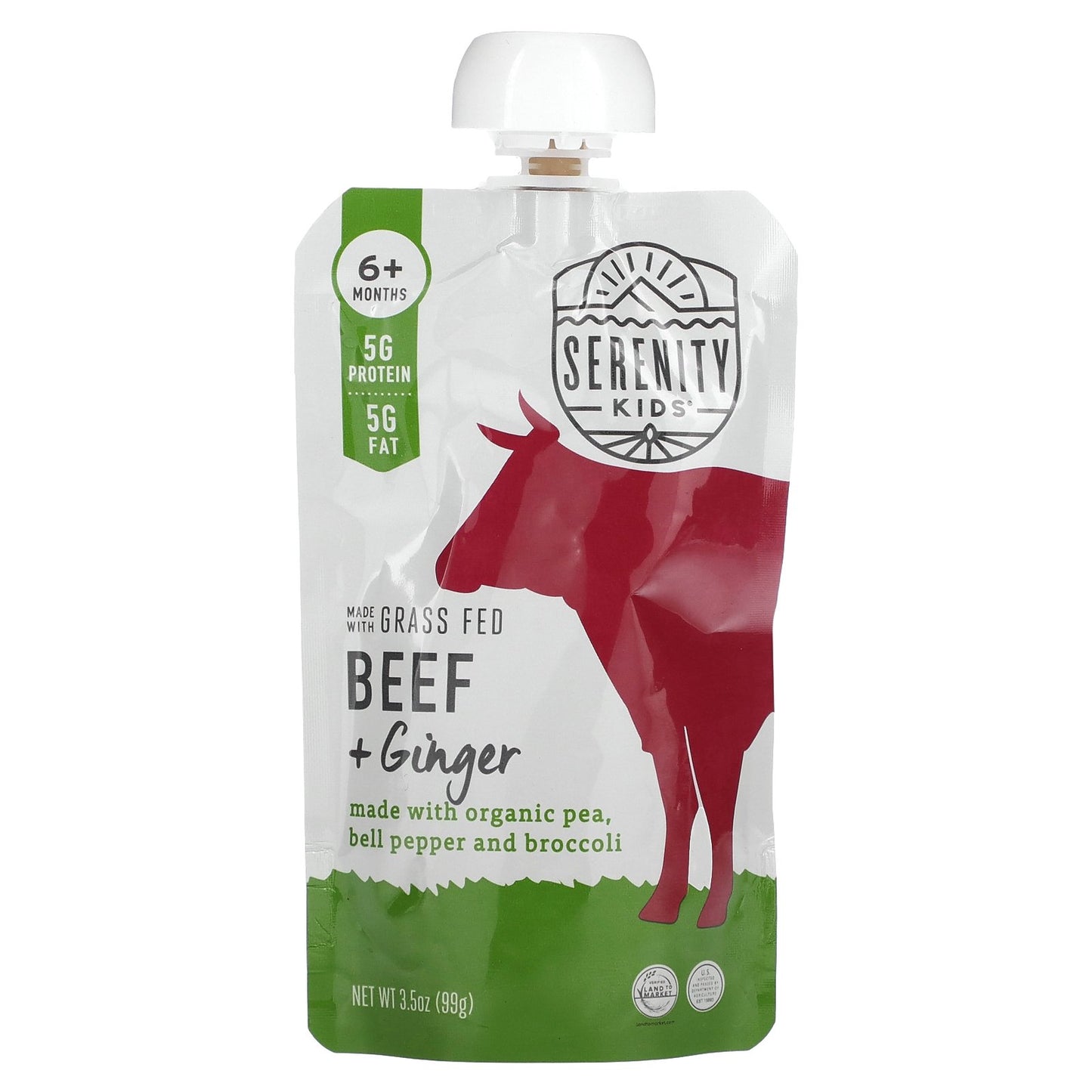 Serenity Kids, Beef + Ginger, 6+ Months, 3.5 oz (99 g)