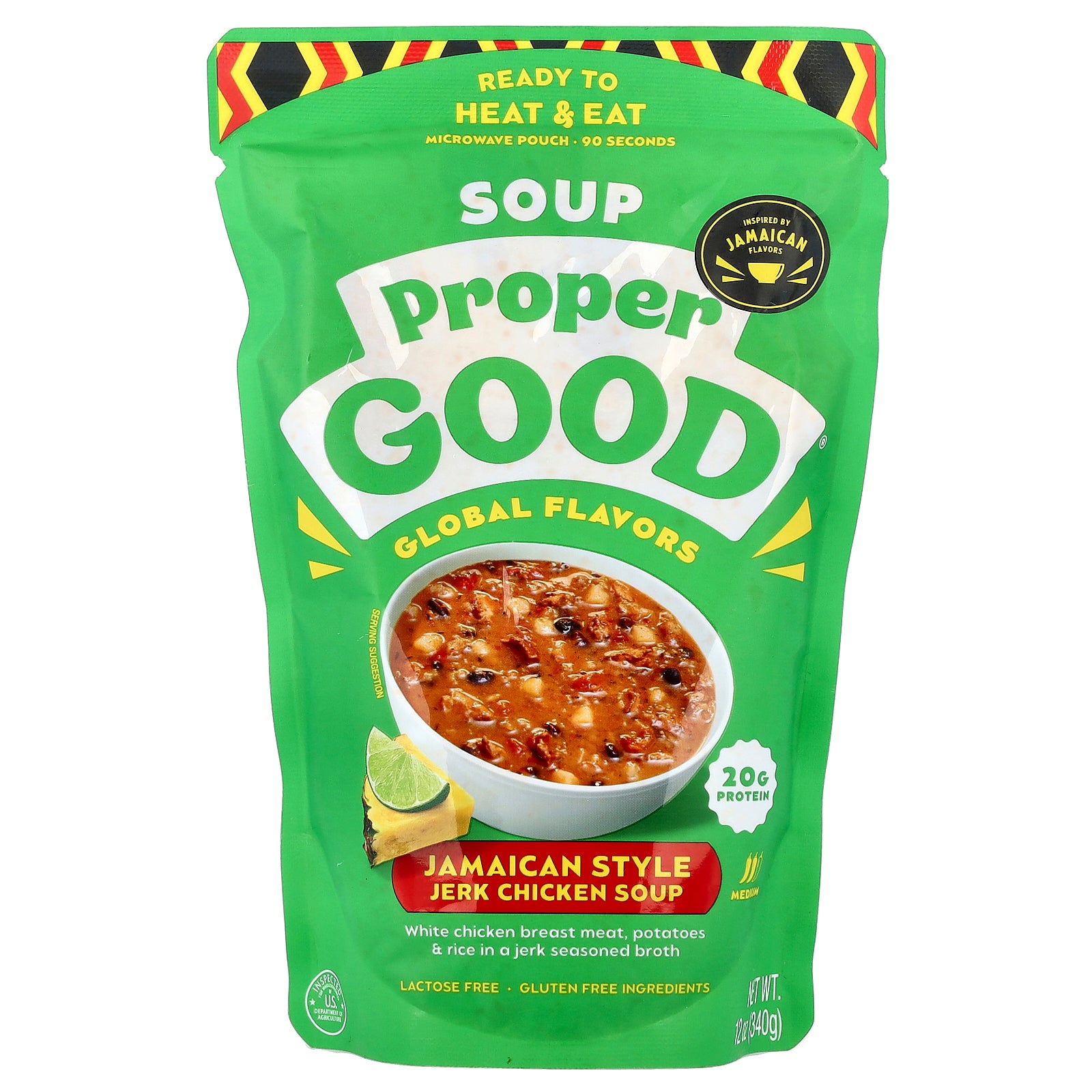 Proper Good, Jamaican Style Jerk Chicken Soup, Medium, 12 oz (340 g)