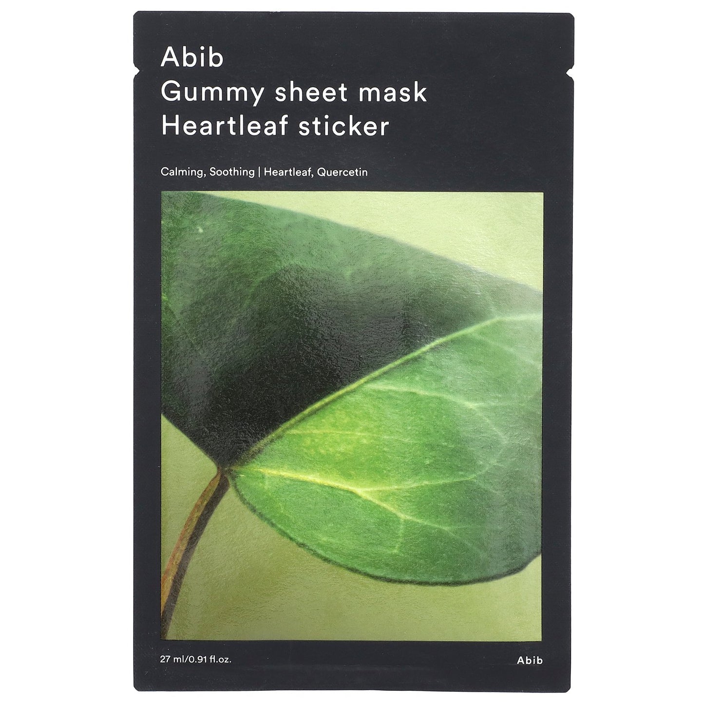 Abib, Gummy Beauty Sheet Mask, Heartleaf Sticker, 1 Sheet, 0.91 fl oz (27 ml)