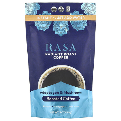 Rasa, Adaptogen & Mushroom Boosted Coffee, Instant, Radiant Roasted Coffee, 5 oz (144 g)