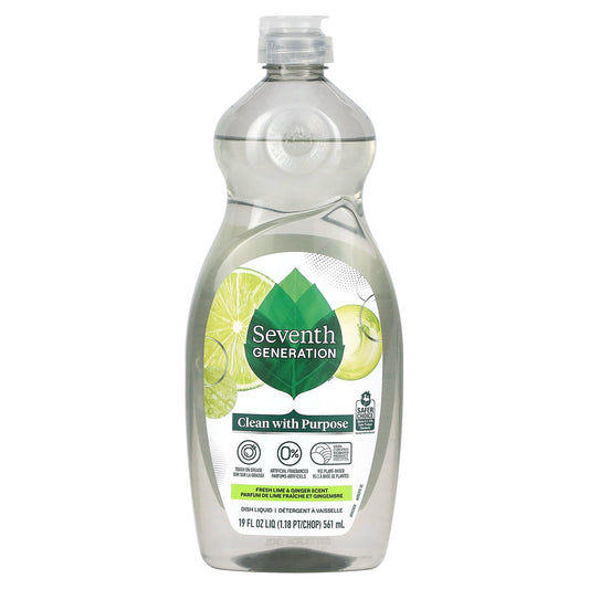 Seventh Generation, Dish Liquid, Fresh Lime & Ginger, 19 fl oz (561 ml)