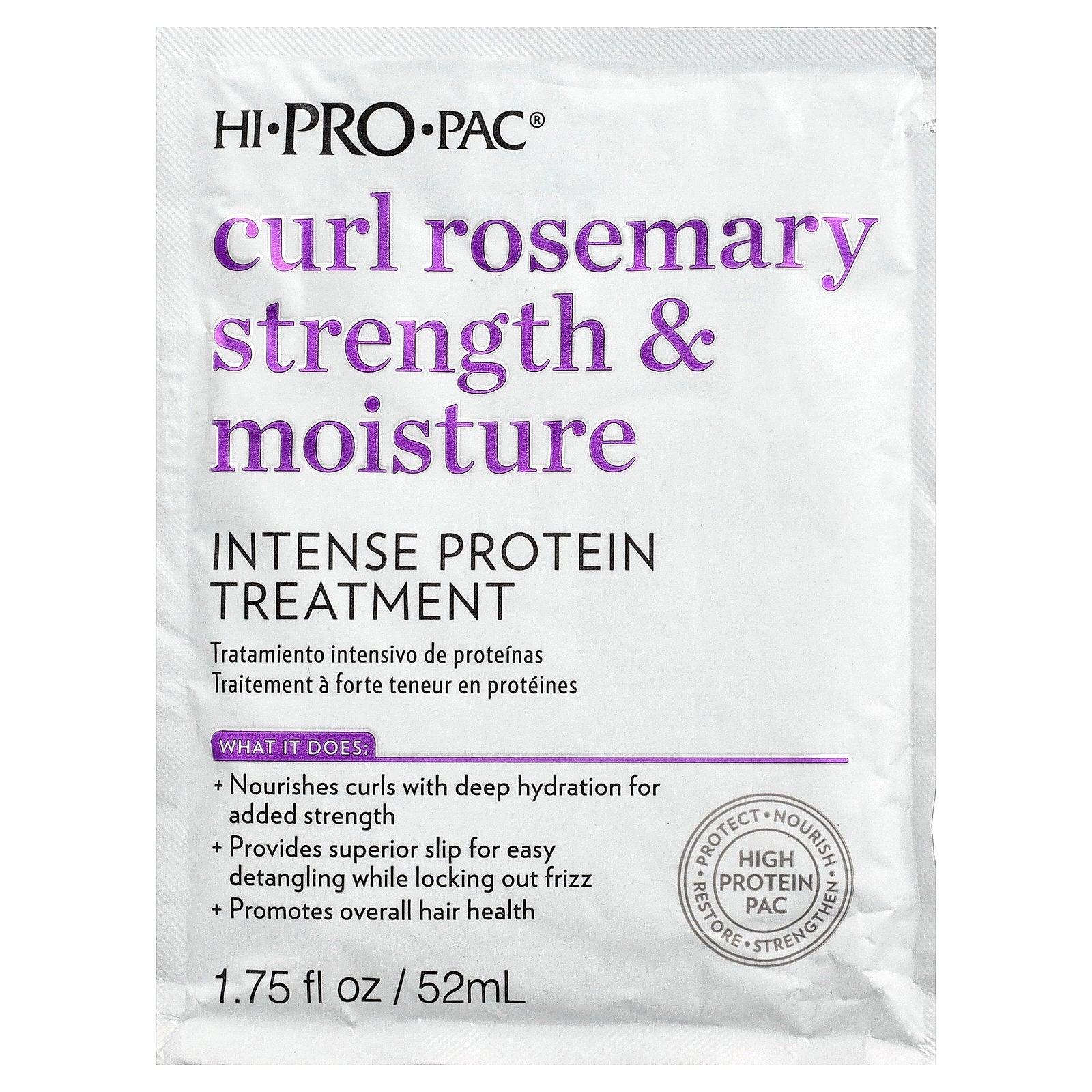 Hi Pro Pac, Curl Rosemary Strength & Moisture, Intense Protein Treatment, 1.75 fl oz (52 ml)