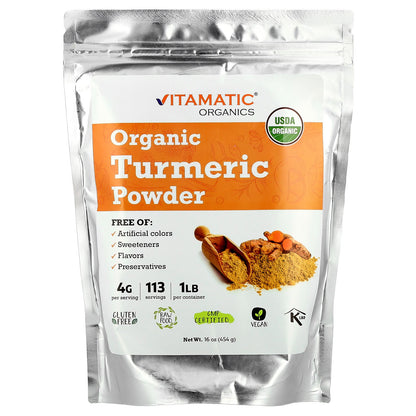 Vitamatic, Organic Turmeric Powder, 16 oz (454 g)