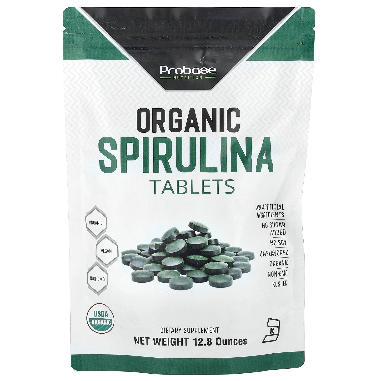 Probase Nutrition, Organic Spirulina Tablets , 12.8 oz
