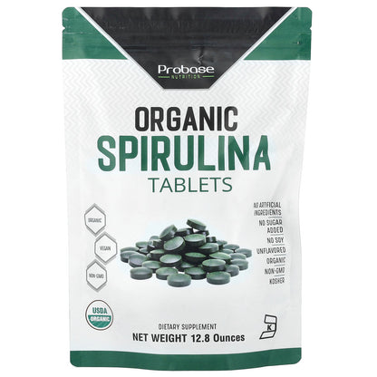 Probase Nutrition, Organic Spirulina Tablets , 12.8 oz