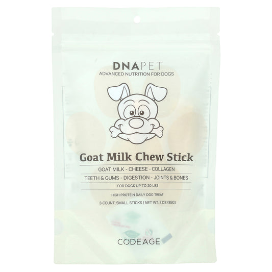 Codeage, DNA Pet, Goat Milk Chew Stick, For Dogs, Small, 3 Count, 3 oz (85 g)