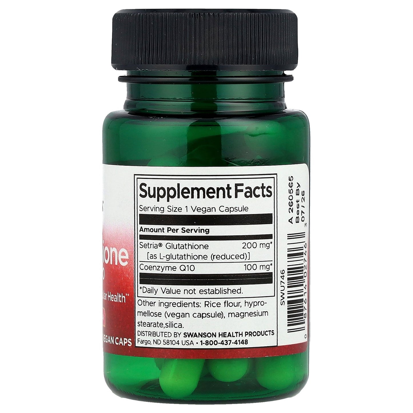 Swanson, L-Glutathione with CoQ10, 30 Vegan Caps