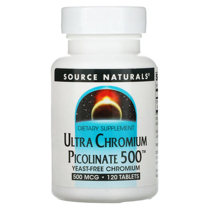 Source Naturals, Ultra Chromium Picolinate 500™, 500 mcg, 120 Tablets