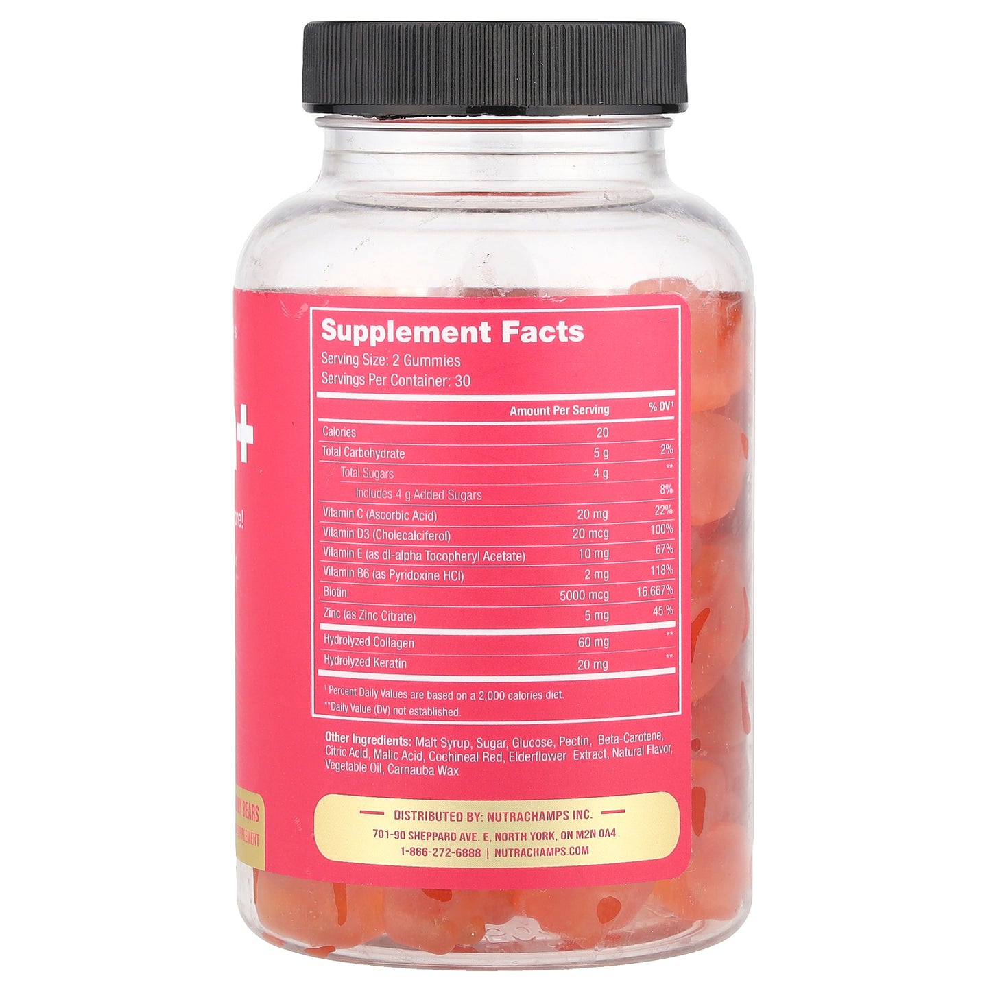 NutraChamps, Biotin+, Mixed Berry, 60 Gummy Bears