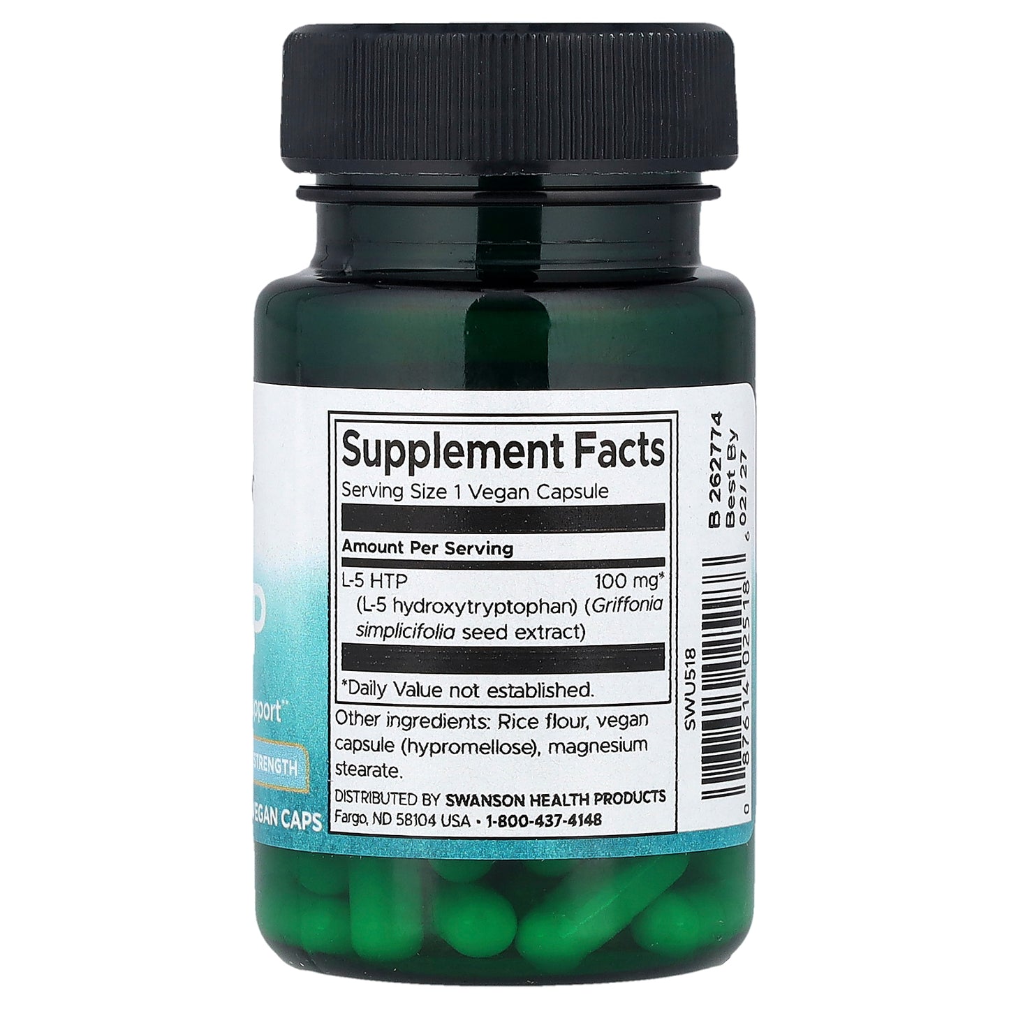 Swanson, 5-HTP, 100 mg, 60 Vegan Caps