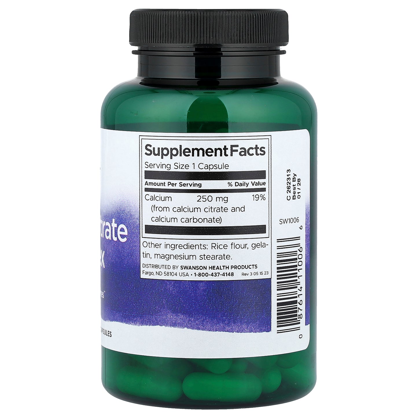 Swanson, Calcium Citrate Complex, 250 mg , 100 Capsules