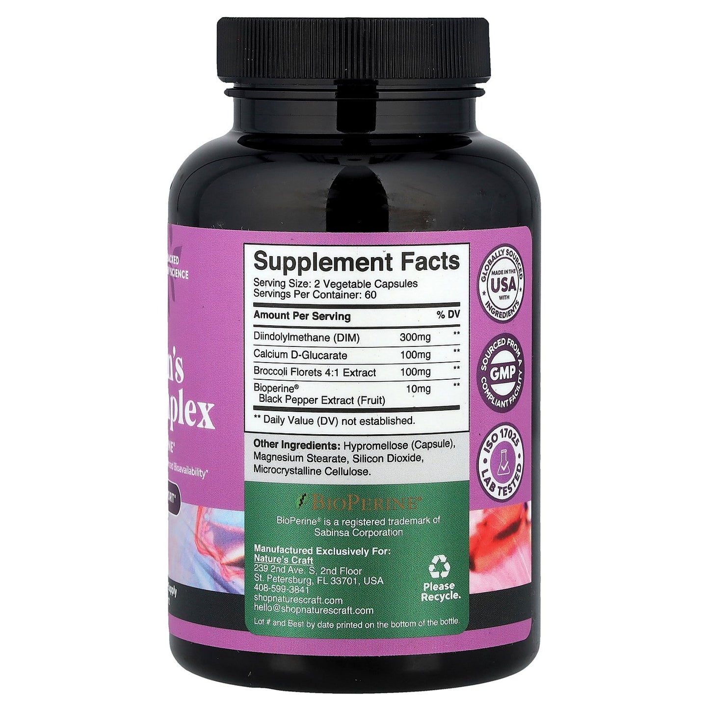 Nature's Craft, Women's DIM Complex with BioPerine®, 120 Capsules