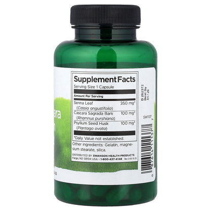 Swanson, Senna, Cascara & Psyllium Complex, 90 Capsules