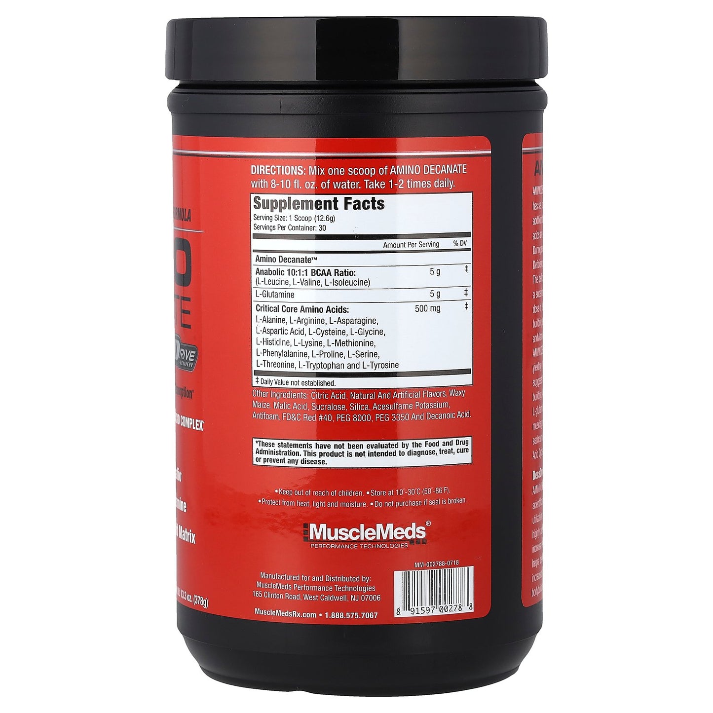 MuscleMeds, Amino Decanate, Watermelon, 13.3 oz (378 g)