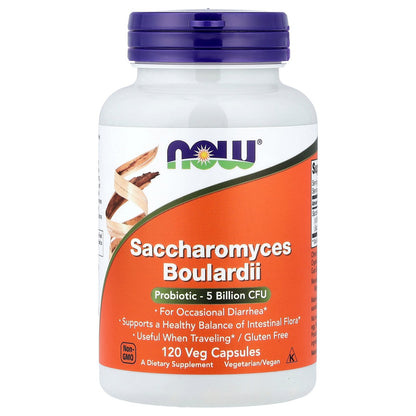 NOW Foods, Saccharomyces Boulardii, 5 Billion CFU, 120 Veg Capsules