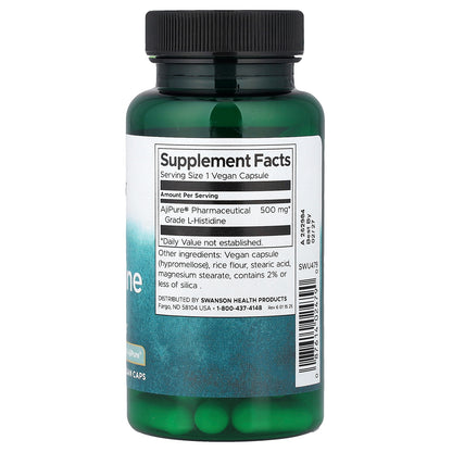 Swanson, L-Histidine, 500 mg, 60 Vegan Caps