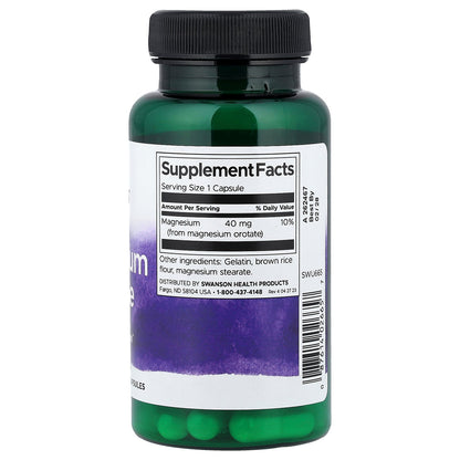 Swanson, Magnesium Orotate, 654 mg, 60 Capsules