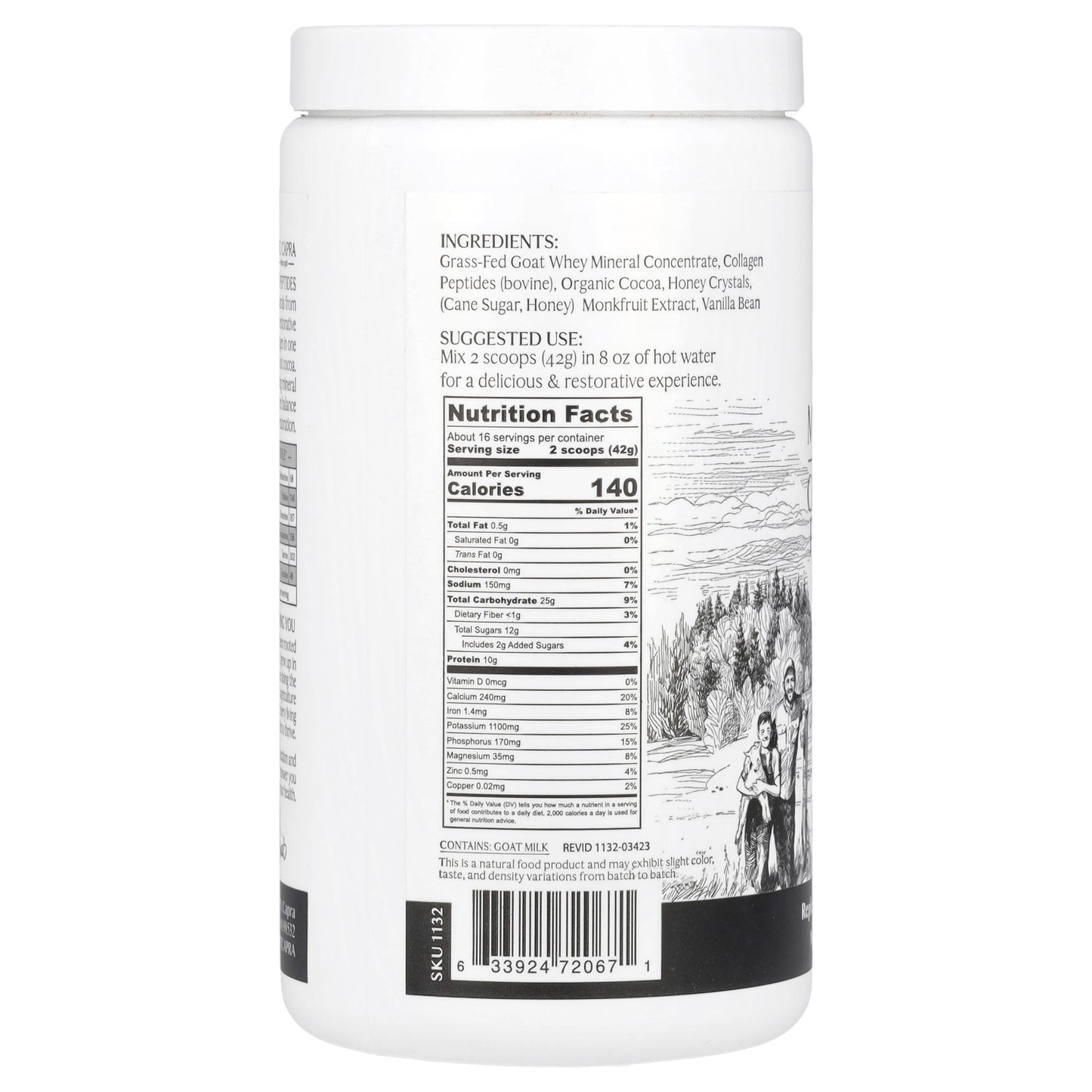 Mt. Capra, Clean Minerals with Collagen Peptides, Hot Cocoa, 23.8 oz (675 g)