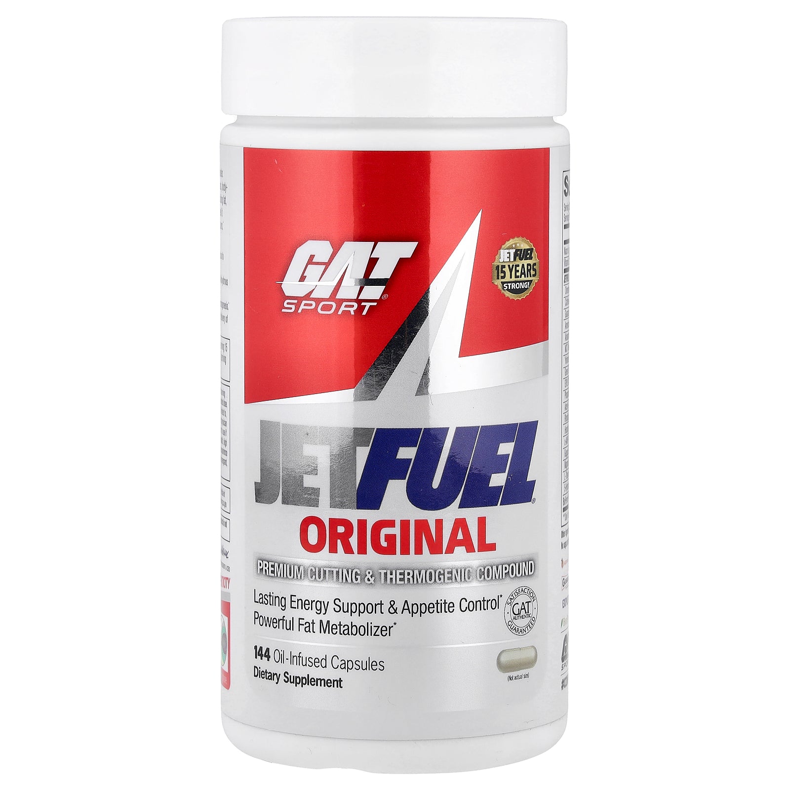 GAT, JetFuel® Original, 144 Oil-Infused Capsules