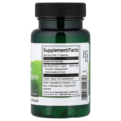 Swanson, Full Spectrum® Sea Buckthorn, 60 Capsules (400 mg per Capsule)