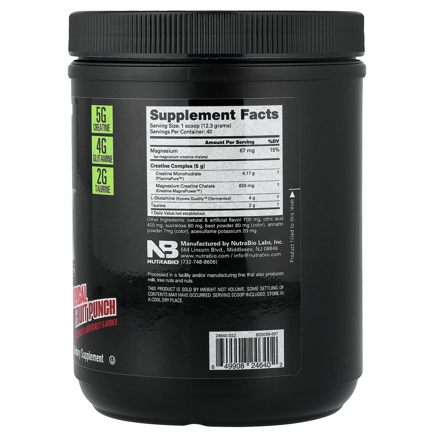 NutraBio, CGT MAX™, Tropical Fruit Punch, 1.1 lb (491 g)