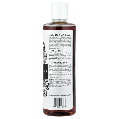 Dr. Jacobs Naturals, Plant-Based African Raw Black Soap Body Wash, 16 oz (473 ml)