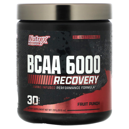 Nutrex Research, BCAA 6000, Recovery, Fruit Punch, 8.15 oz (231 g)