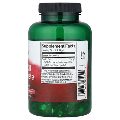 Swanson, Garlic Oil Concentrate, Triple Strength, 1,500 mg, 500 Softgels