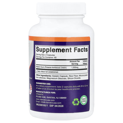 Vitamatic, Mastic Gum, 120 Capsules (500 mg per Capsule)
