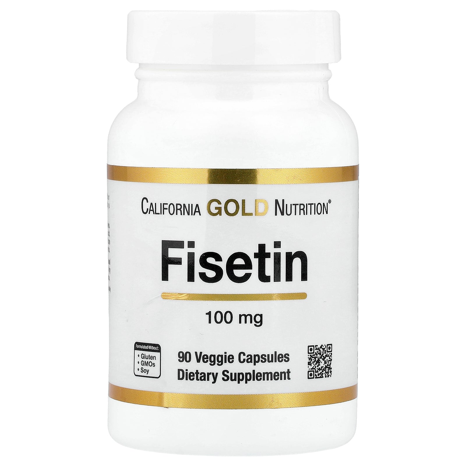 California Gold Nutrition, Fisetin, 100 mg, 90 Veggie Capsules