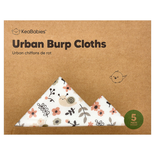 KeaBabies, Urban Burp Cloths, 5 Pack