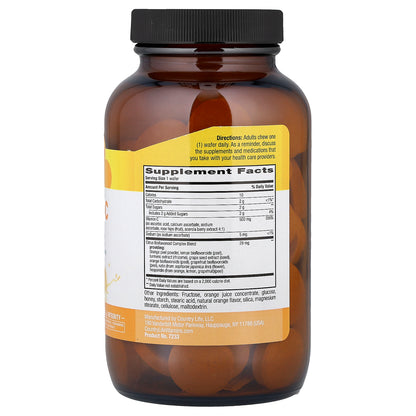 Country Life, Vitamin C Chewable, Juicy Orange, 90 Wafers