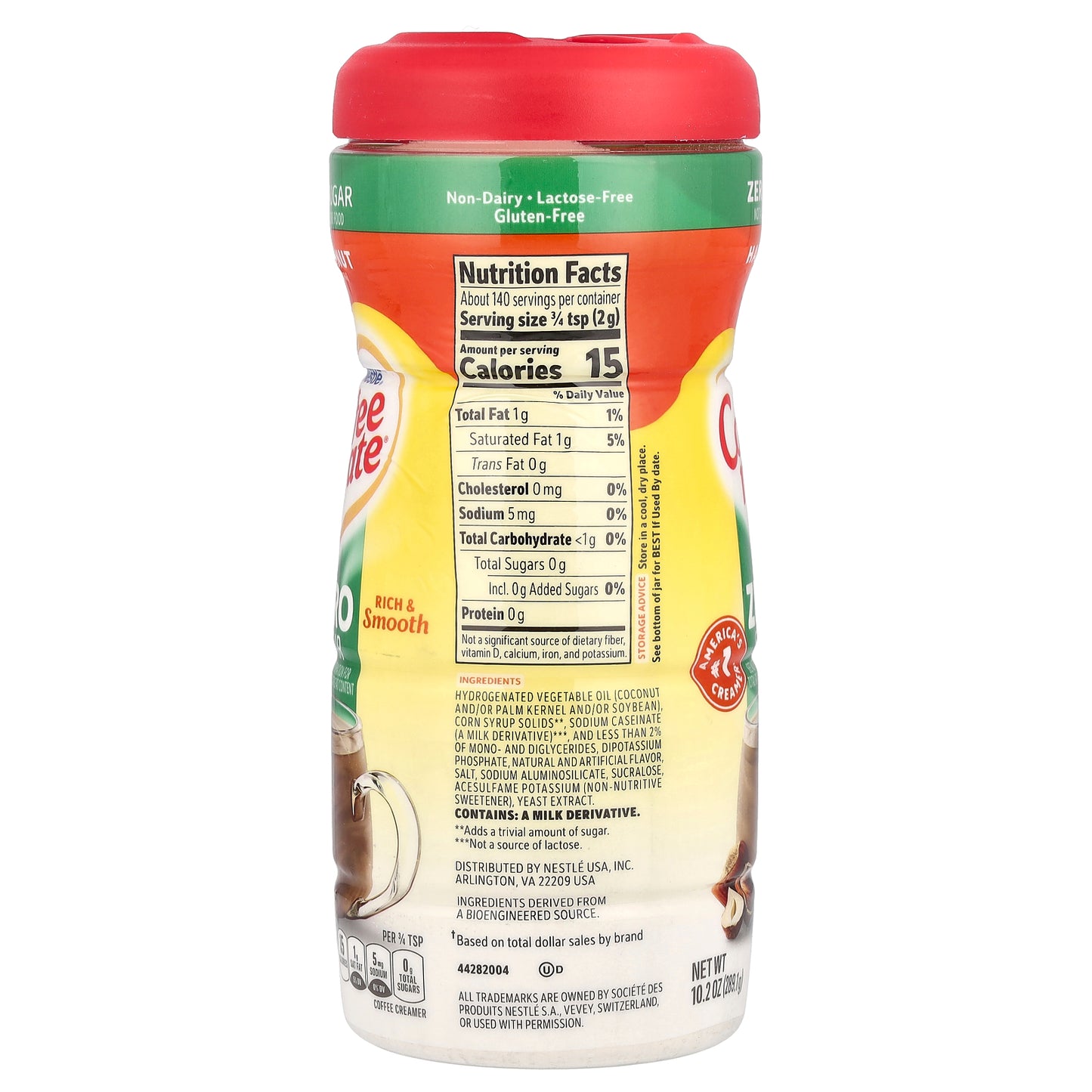 Coffee Mate, Powder Coffee Creamer, Zero Sugar, Hazelnut, 10.2 oz (289.1 g)