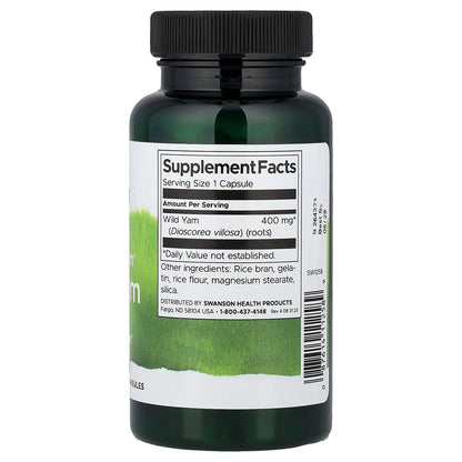 Swanson, Full Spectrum®, Wild Yam, 400 mg, 60 Capsules
