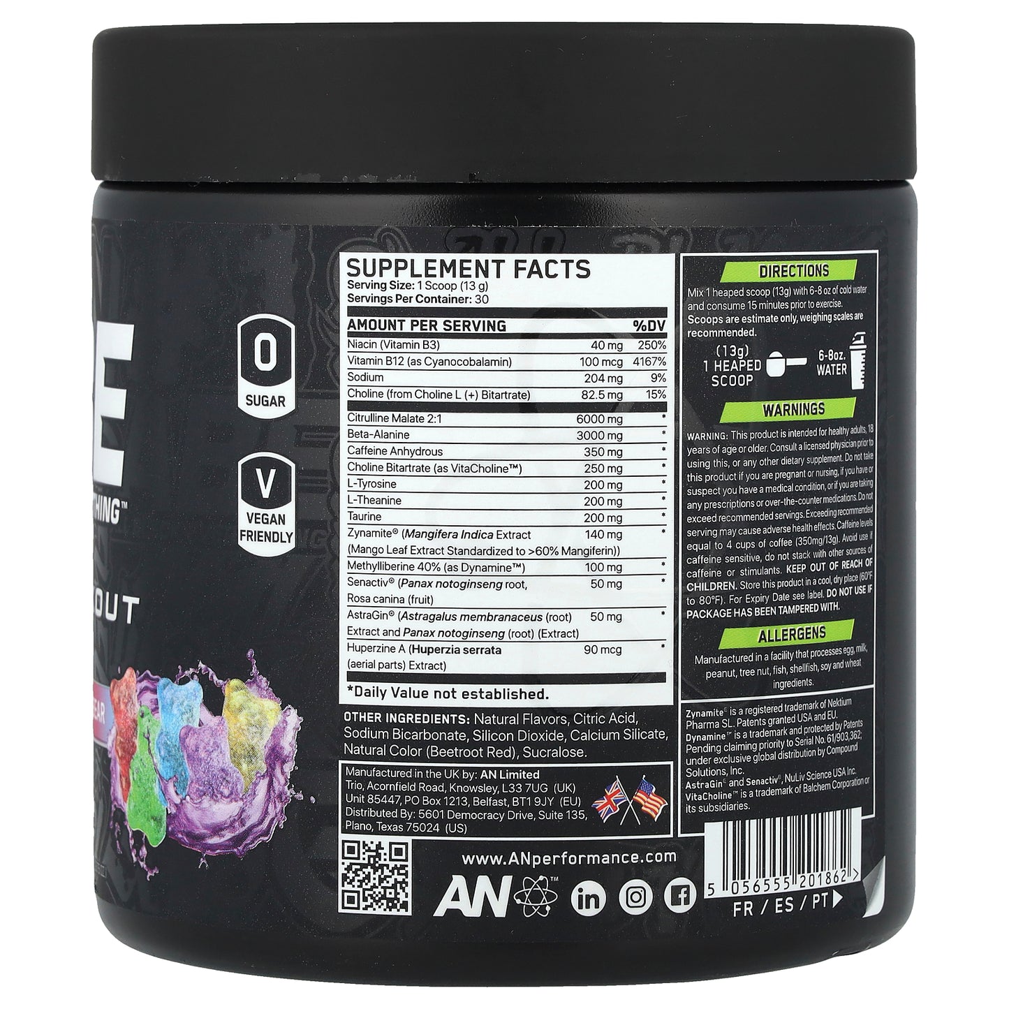 ABE, Preworkout, Sour Gummy Bear, 13.75 oz (390 g)
