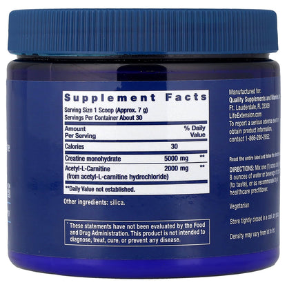 Life Extension, Creatine & Acetyl-L-Carnitine, Energy Plus, 0.51 lb (233 g)