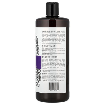 Dr. Jacobs Naturals, Plant-Based African Black Soap Body Wash, Lavender & Clary Sage Essential Oils, 32 oz (946 ml)