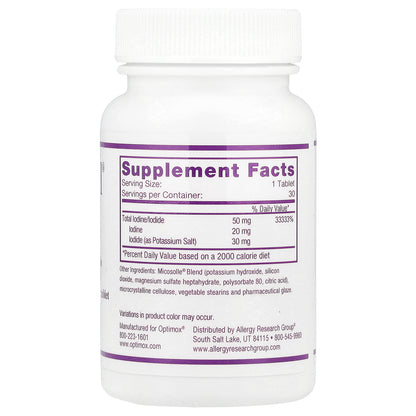 Optimox, Iodoral®, IOD-50, 50 mg, 30 Scored Tablets