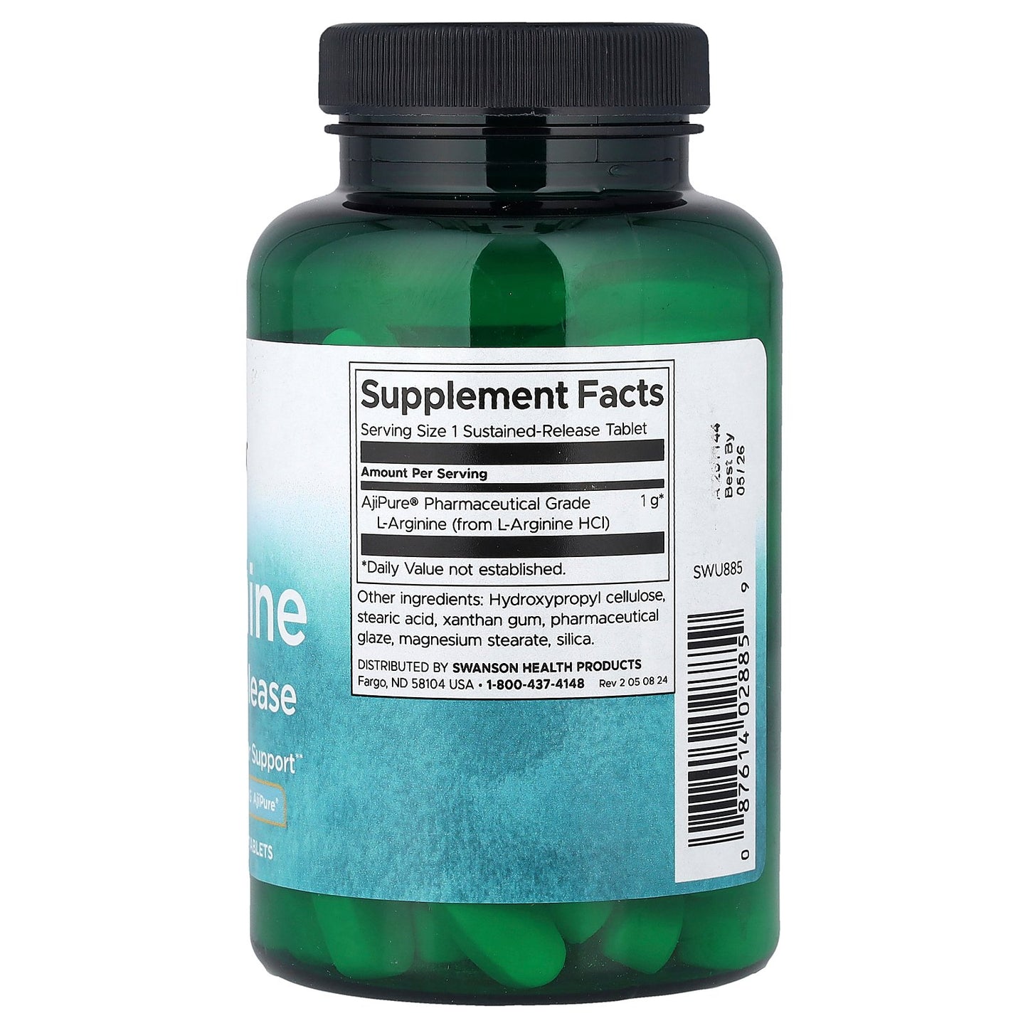 Swanson, L-Arginine, Sustained Release, 1,000 mg, 90 Tablets